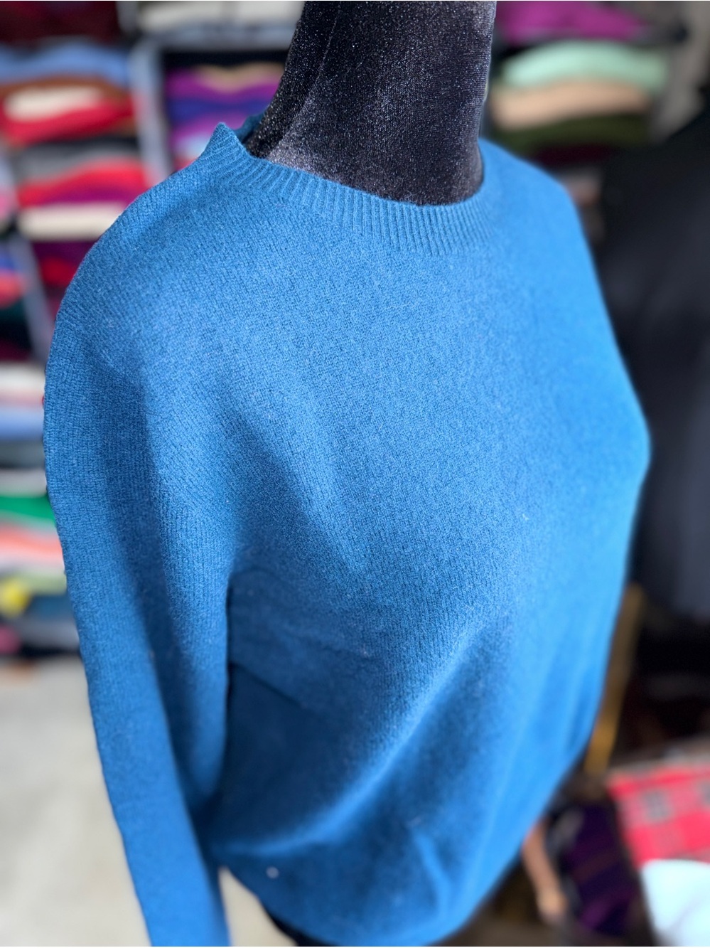 Soft Wool Crewneck Sweater - Blue